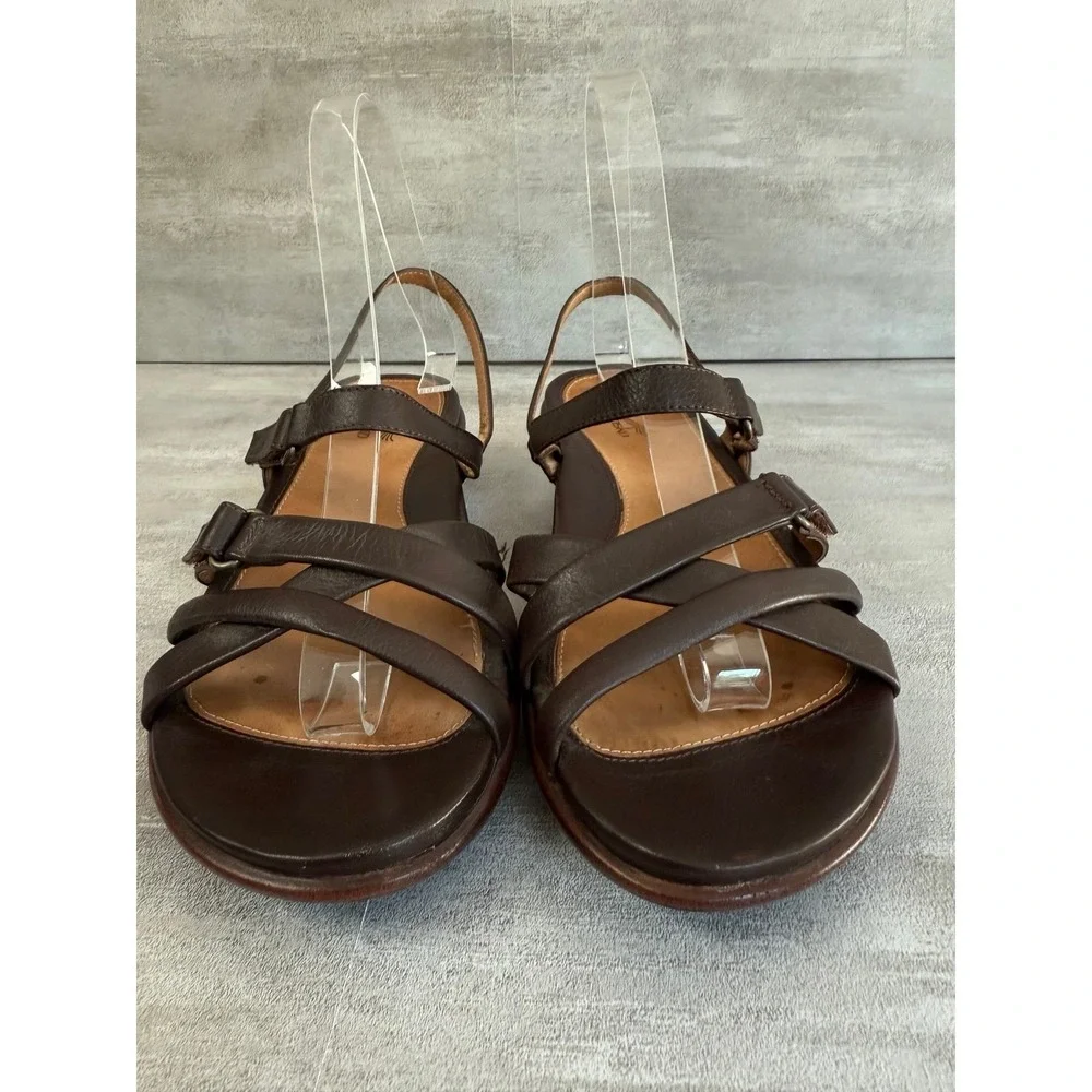 Dansko Brown Strappy Leather Slingback Sandals - Picture 2 of 8
